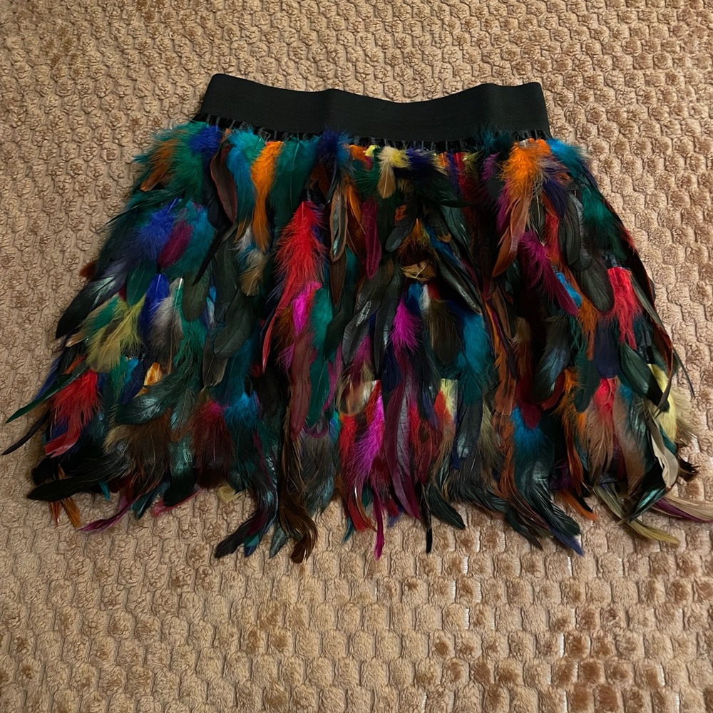 Colorful Feathered Women's Skirt